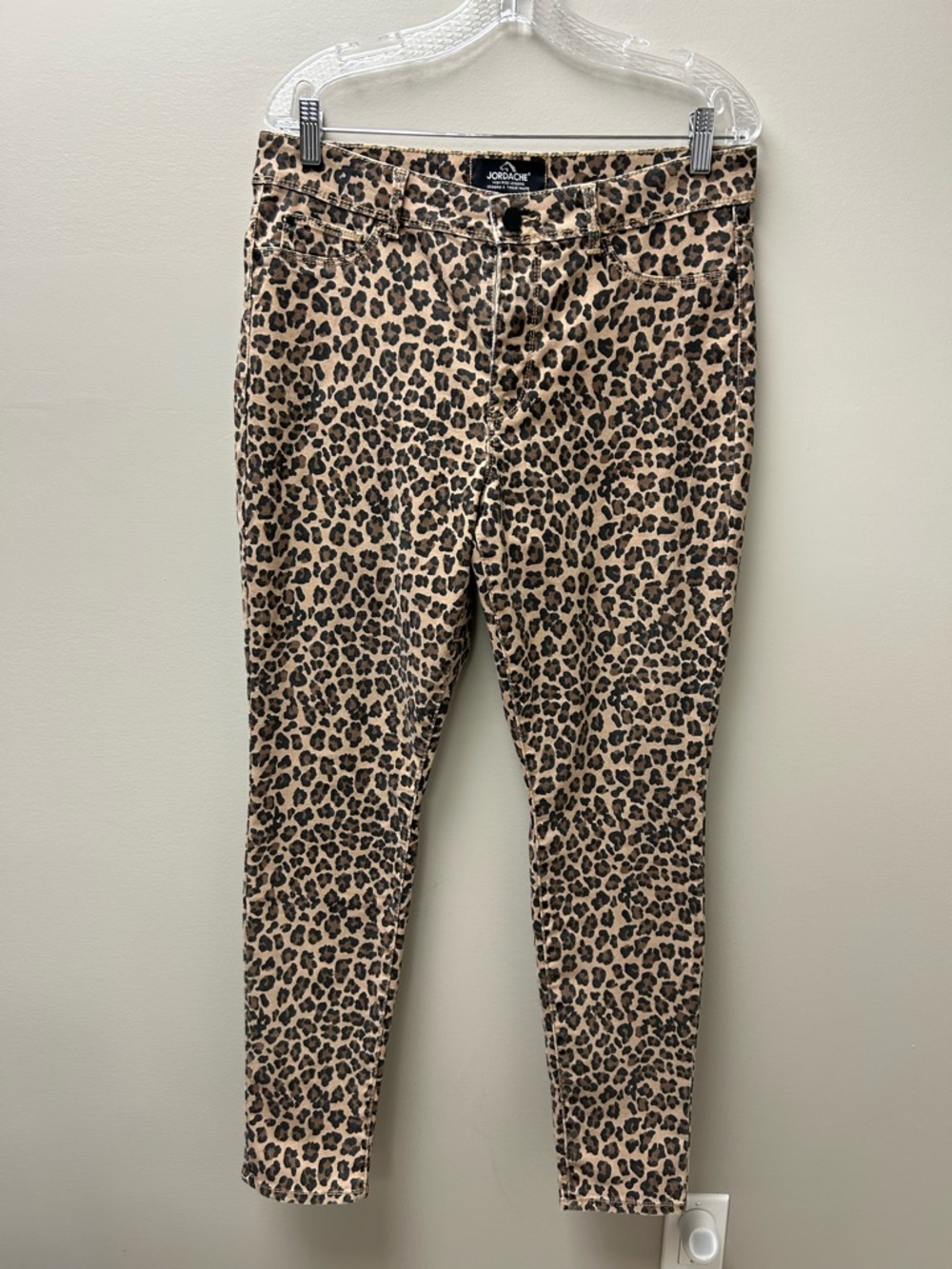 Jordache Women’s High Rise Leopard Print Ankle Skinny Jeans